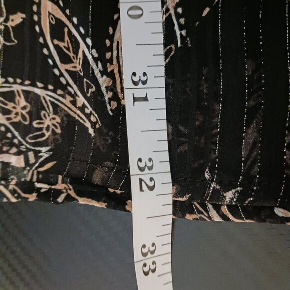 NEW Metallic Paisley‎ Plunging V-Neck Mini Dress, Black Multi, M, Bohemian Style - Picture 15 of 15